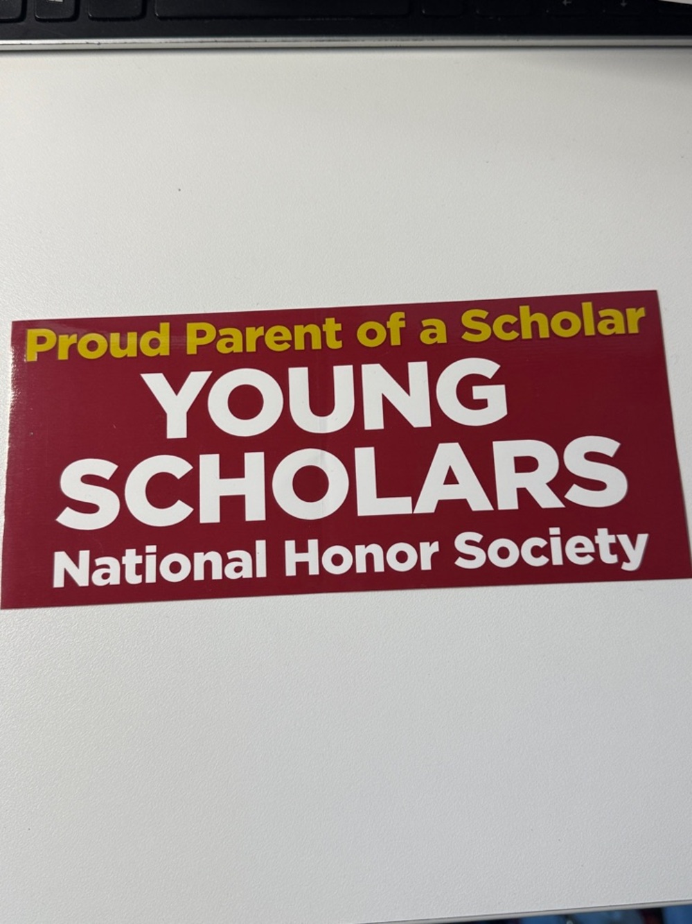 Young Scholars National Honor Society Sticker - Maroon & Yellow